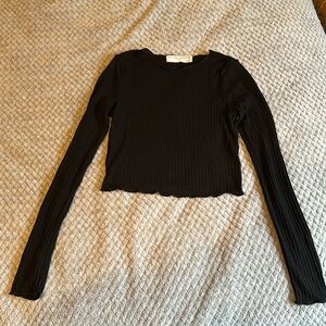 Project social t x urban outfitters black crop top semi sheer
